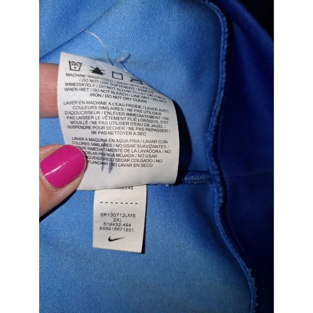 Nike Dri-FIT Full Zip Hoodie Jacket Men's 2XL Blue Athletic Training Sweatshirt
